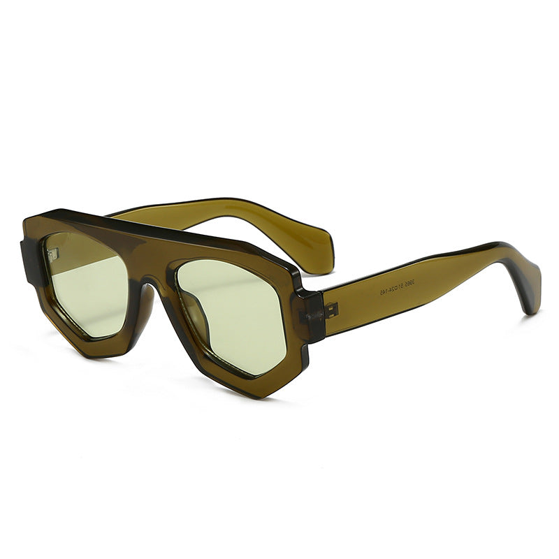Dame moterik hexagonal solbrille Luvikno