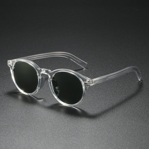 Dame Rund-solbrille med transparent ramme og reflekterende glass Luvikno
