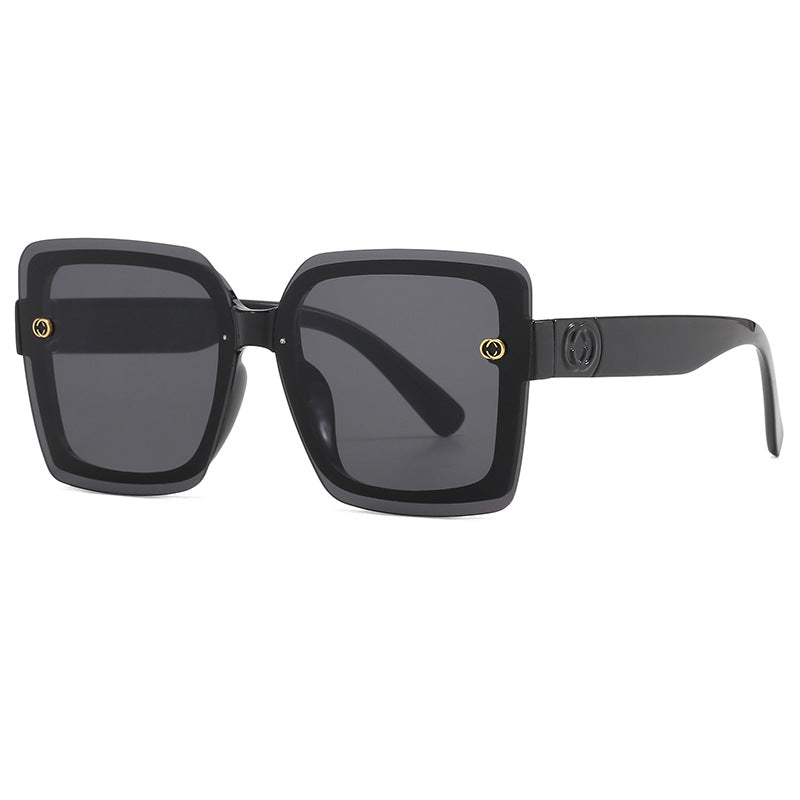 Dame oversized kvadratisk solbrille med elegant ramme Luvikno