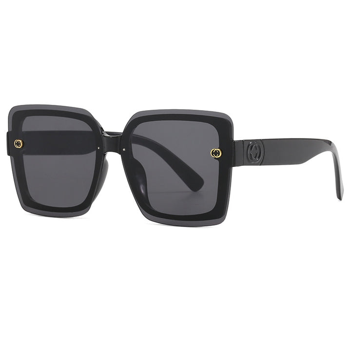 Dame oversized kvadratisk solbrille med elegant ramme Luvikno