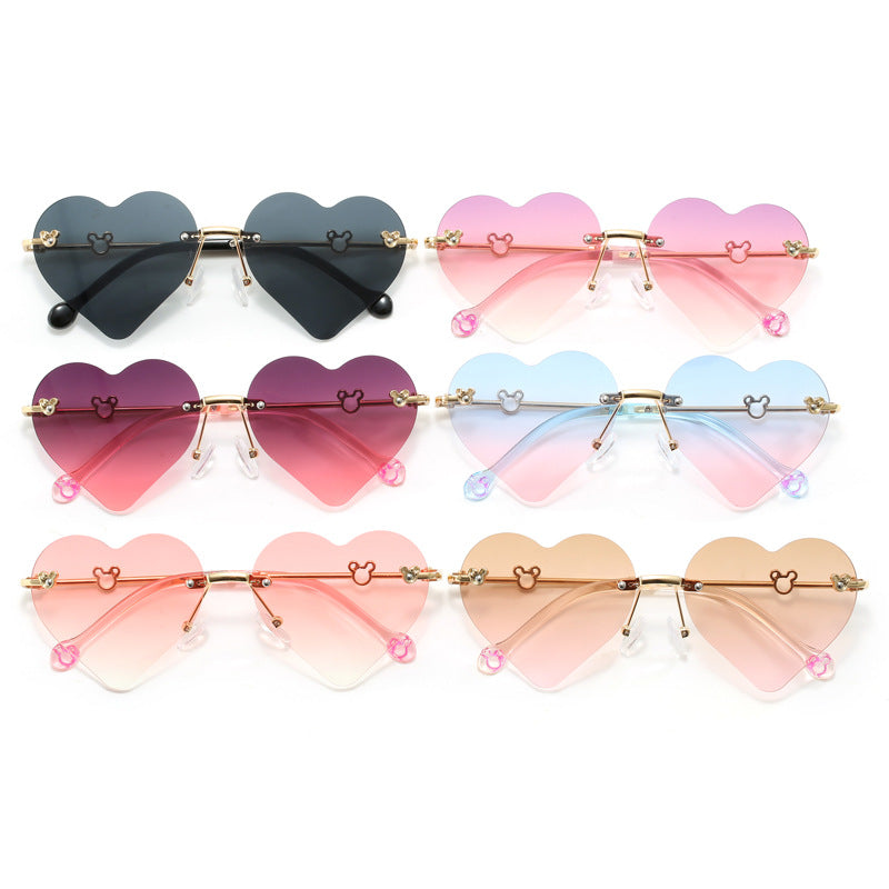 Dame hjerteformet solbrille med speilende linser Luvikno