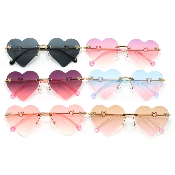 Dame hjerteformet solbrille med speilende linser Luvikno