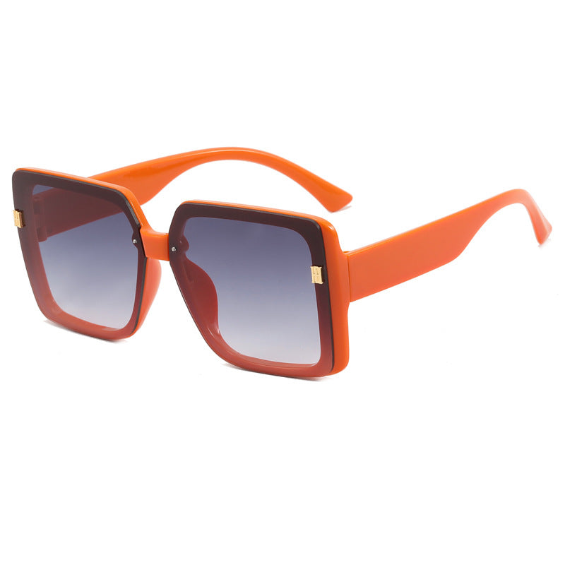 Damer trendy oversized firkantet solbrille Luvikno