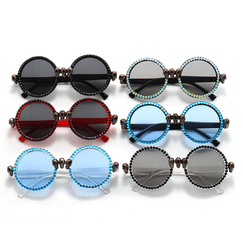Dame Ekstravagant rund solbrille Luvikno