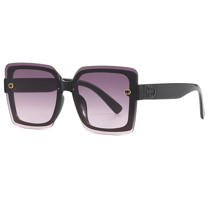 Dame oversized kvadratisk solbrille med elegant ramme Luvikno