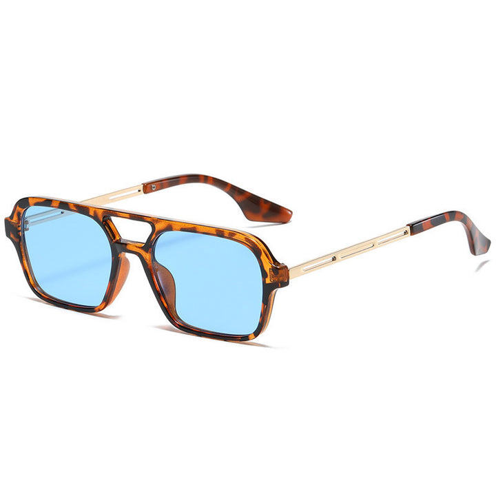 Dame designer solbriller med elegant transparent ramme og gule glass Luvikno