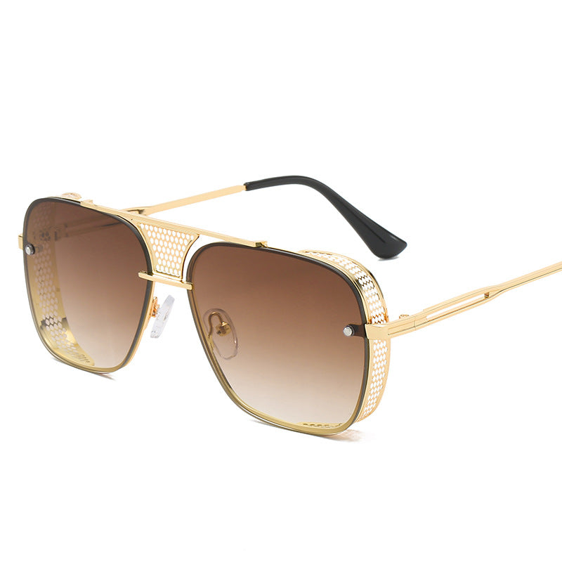 Dame moteriktig sport-solbrille med nettinnramming Luvikno