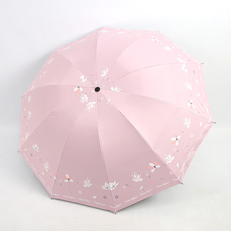 Kvinne elegant paraply med blomstertrykk design Luvikno