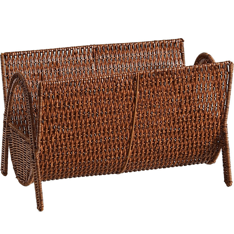 Unisex Rektangulær Magasinkurv laget av håndvevd Rattan Luvikno