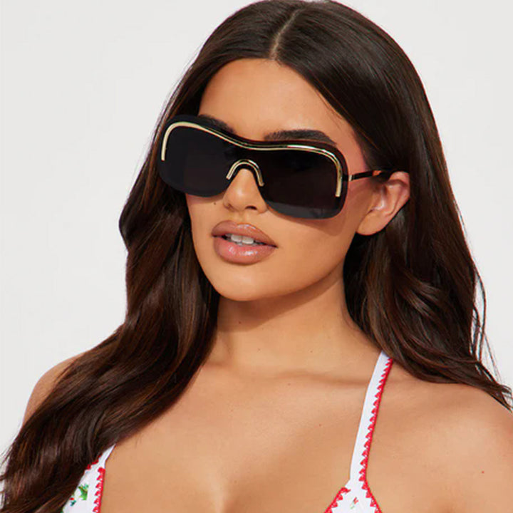 Dame Oversized Fashion Solbriller Luvikno