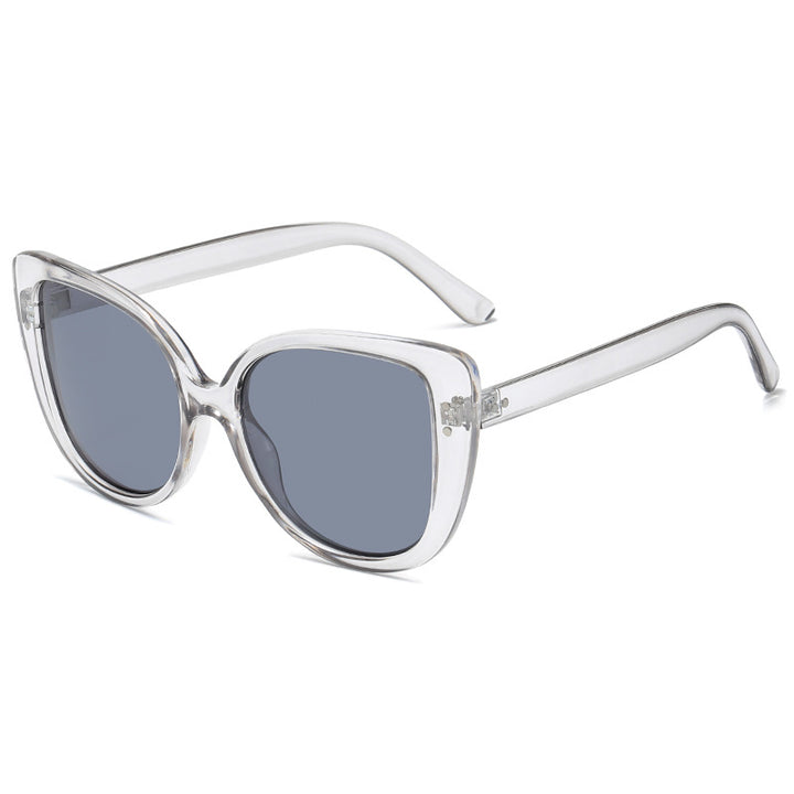 Damer glamorøs oversized solbrille med elegant gjennomsiktig ramme Luvikno
