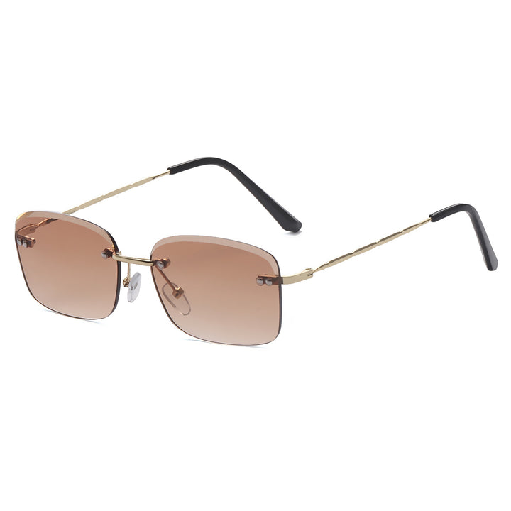 Dame kvadratisk solbrille med polariserte linser og elegant metallramme Luvikno