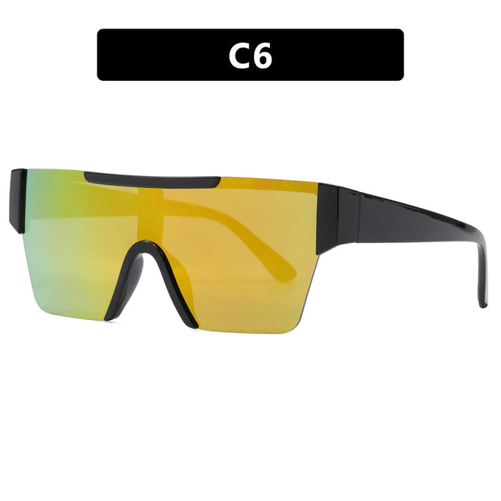 Dame futuristisk sportssolbrille med UV-beskyttelse og bred glassflate Luvikno