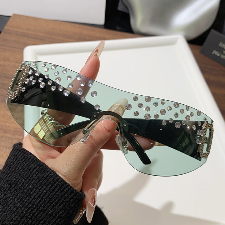 Dame Glamourøse solbriller med glitrende detaljer Luvikno