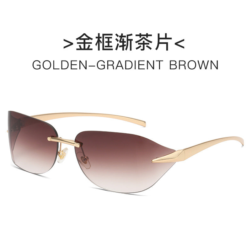 Dame futuristisk solbrille med elegant minimalistisk design Luvikno