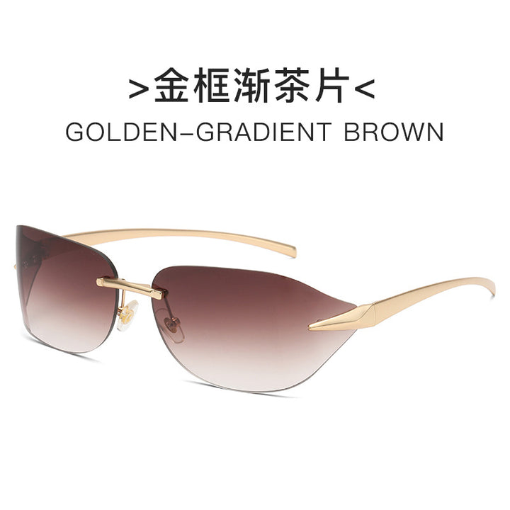 Dame futuristisk solbrille med elegant minimalistisk design Luvikno