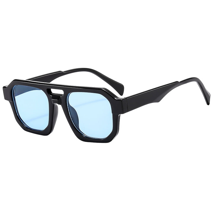 Dame eksklusiv polygonal solbrille med luksuriøst skjoldpadde-mønster Luvikno