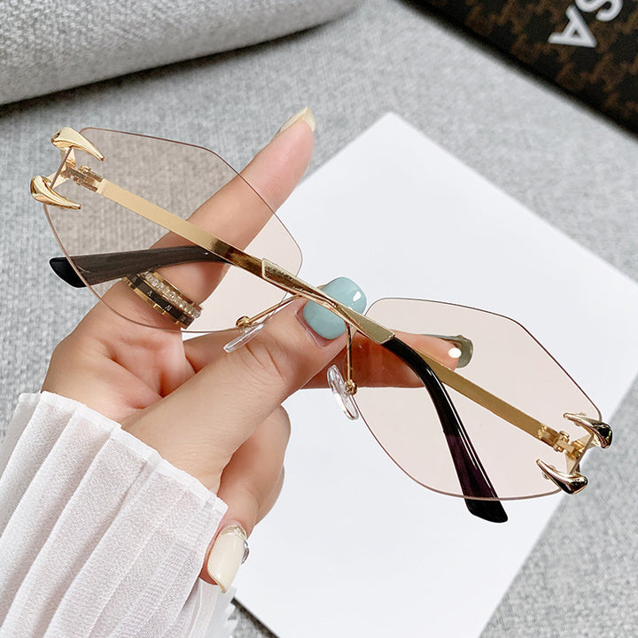 Dame geometrisk oversized solbrille Luvikno