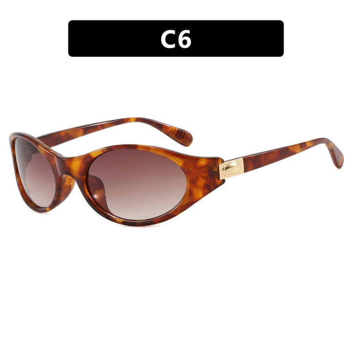 Dame stilfull solbrille i elegant ovalt design med beskyttende UV-filter Luvikno