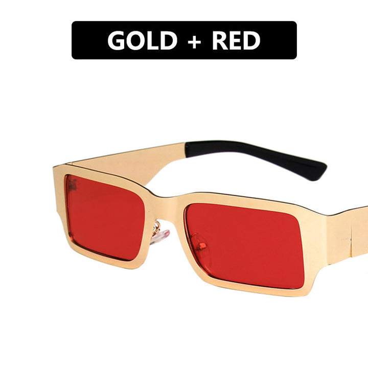 Dame geometrisk solbrille med beskyttende UV-filter og robust metallramme Luvikno