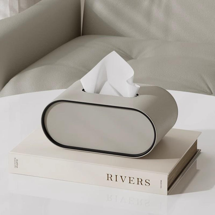 TissuLuxe Oval – Læder Tissue Boks Deksel for Stue, Bil & Kontor | Luvikno