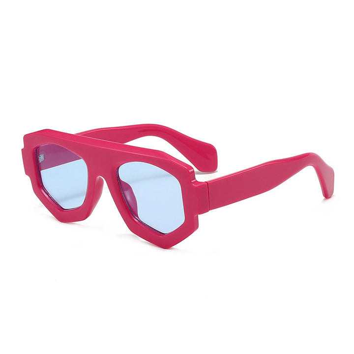 Dame moterik hexagonal solbrille Luvikno