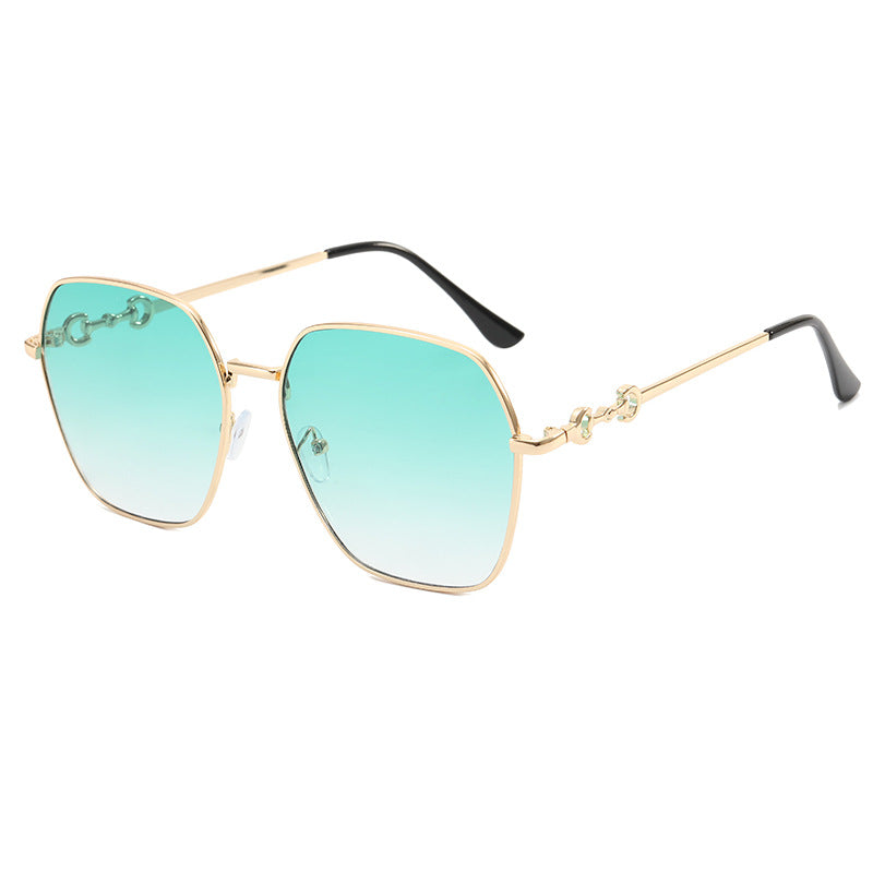 Dame geometrisk Oversized solbrille Luvikno
