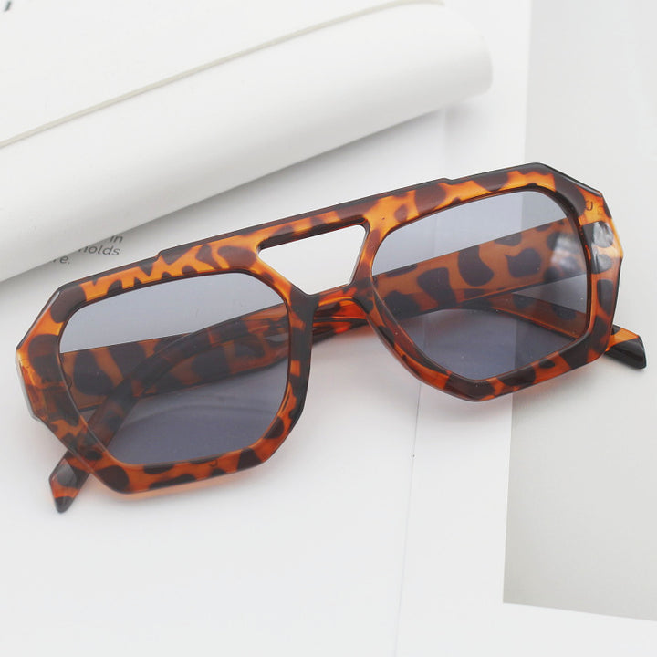 Dame fashionable sekskantet brille Luvikno