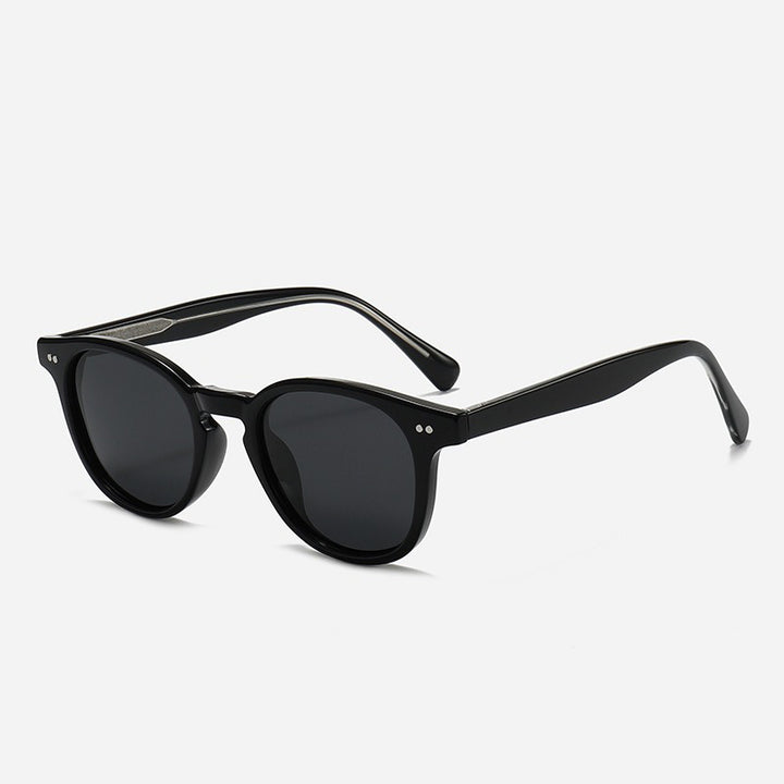 Dame Rund solbrille med stilfullt mønster og UV-beskyttelse Luvikno