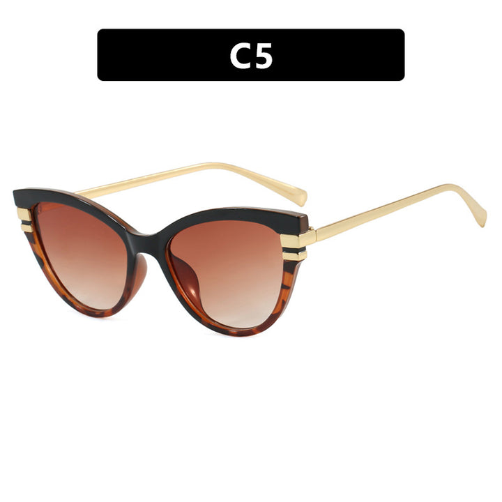 Damer Cat-Eye solbrille med elegante metallakenter Luvikno