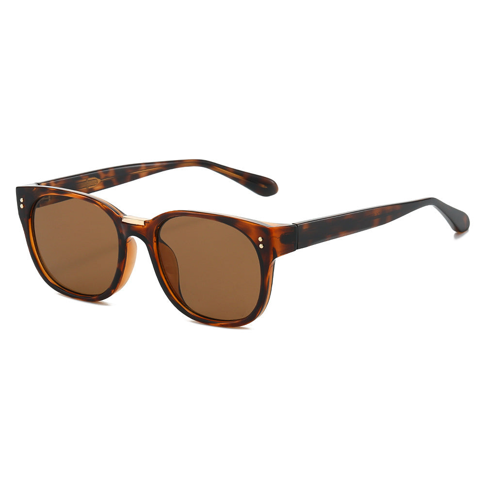 Dame moteriktig solbrille med gjennomsiktig ramme og elegante detaljer Luvikno