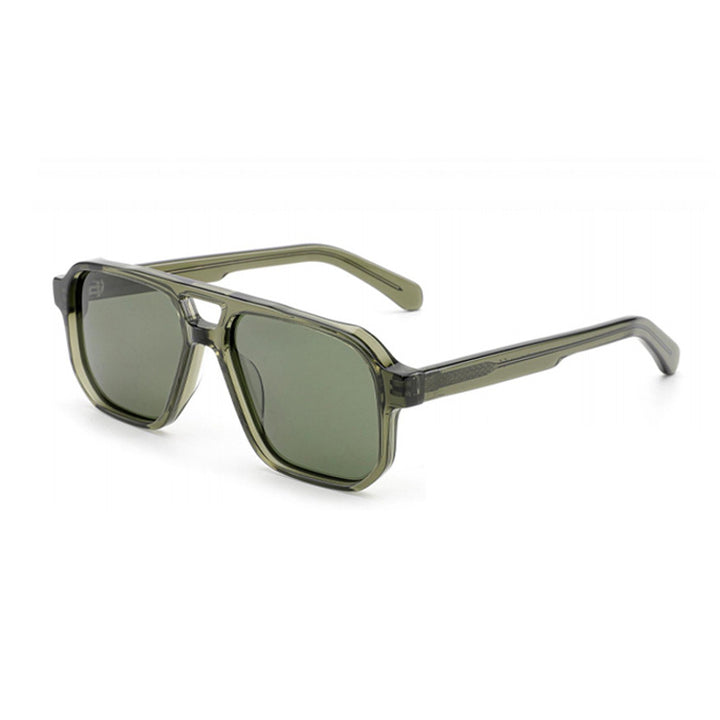 Dame solbrille i moderne, geometrisk design med robust ramme og UV-beskyttelse Luvikno