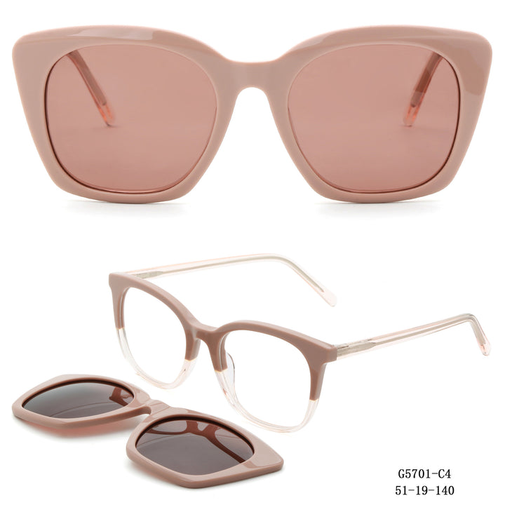 Dame retro-inspirert solbrille med avtagbare glass Luvikno