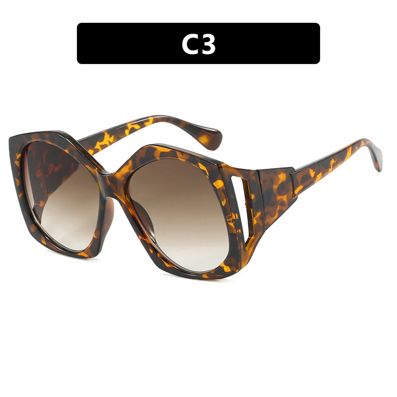Dame oversized solbrille med futuristisk design Luvikno