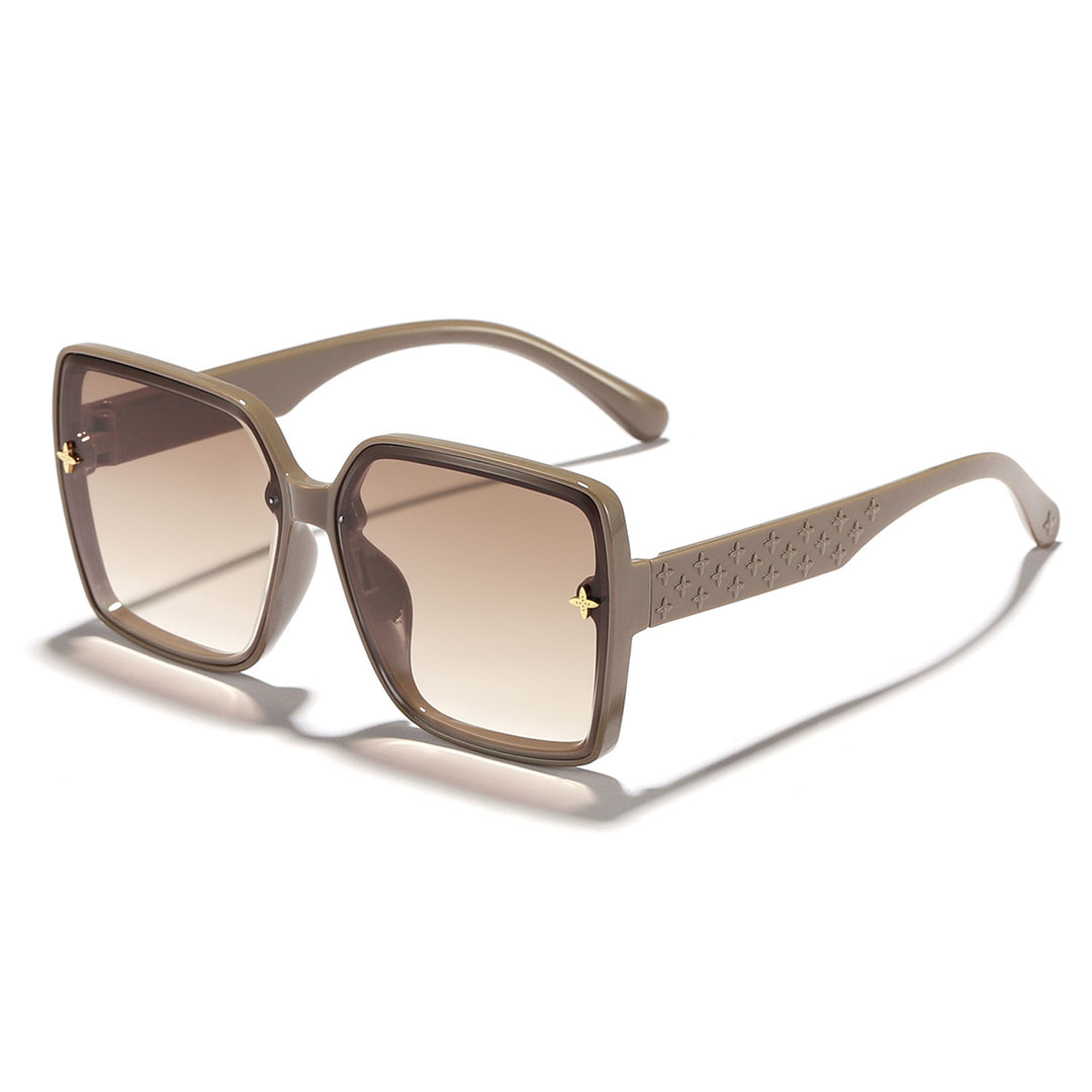 Dame oversized solbrille med elegant ramme og UV-beskyttelse Luvikno
