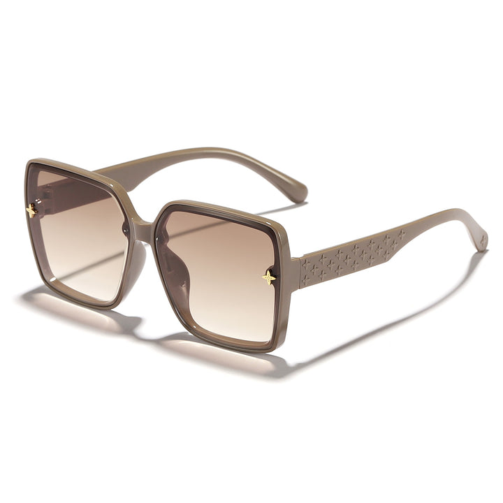 Dame oversized solbrille med elegant ramme og UV-beskyttelse Luvikno