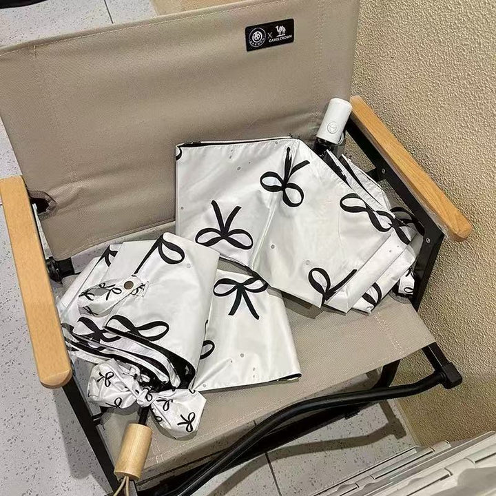 Dame Sammenleggbart Regnparaply med elegant Sløyfemotiv Luvikno