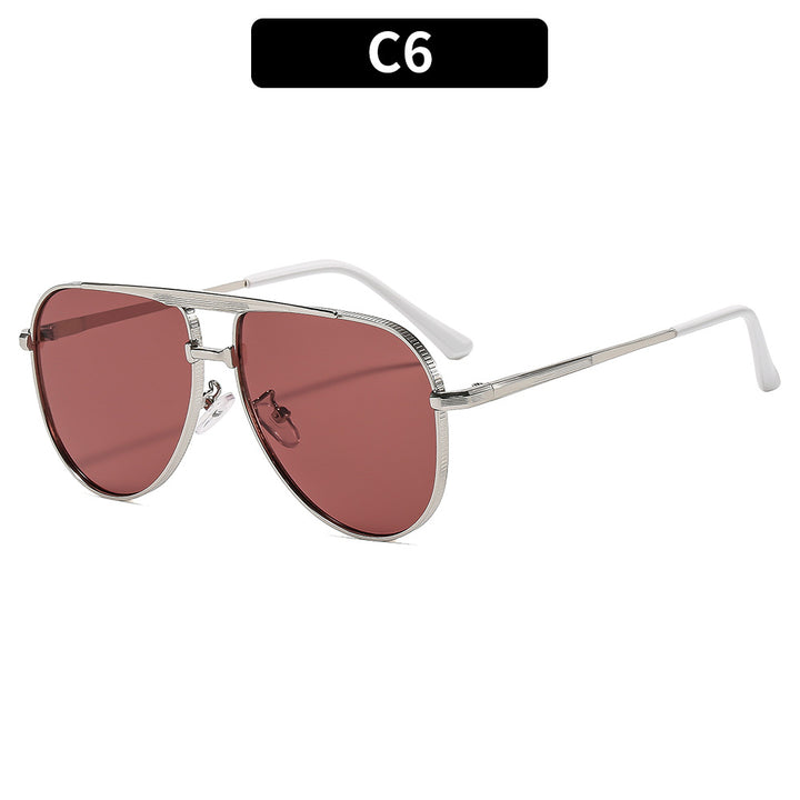Dame modische Aviator-solbrille med elegant metallramme og UV400-beskyttelse Luvikno