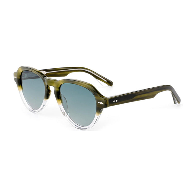 Damer moterik solbrille i elegant, rund design med polariserte linser Luvikno