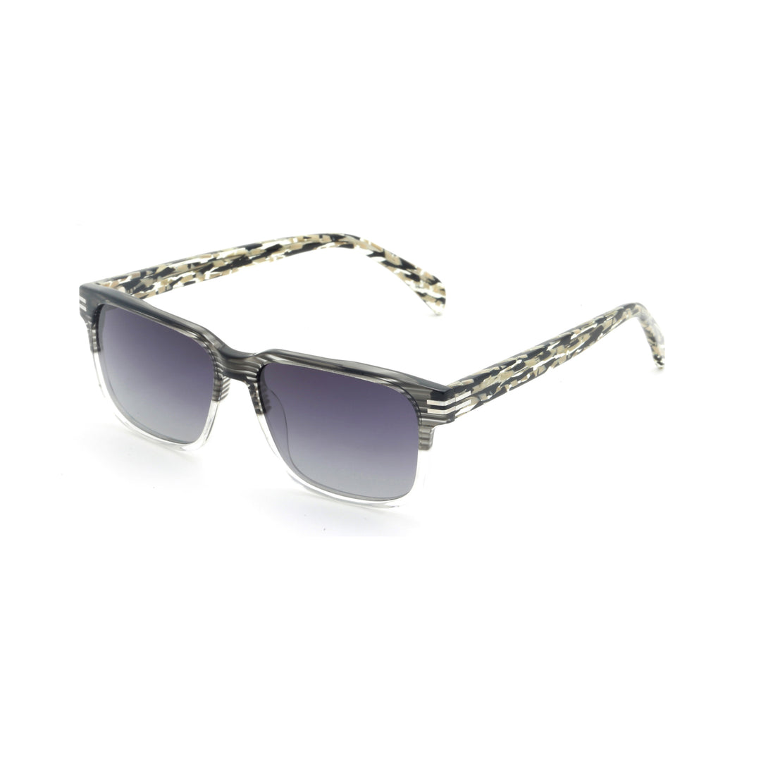 Dame moteriktig solbrille med transparent ramme og grønne glass Luvikno