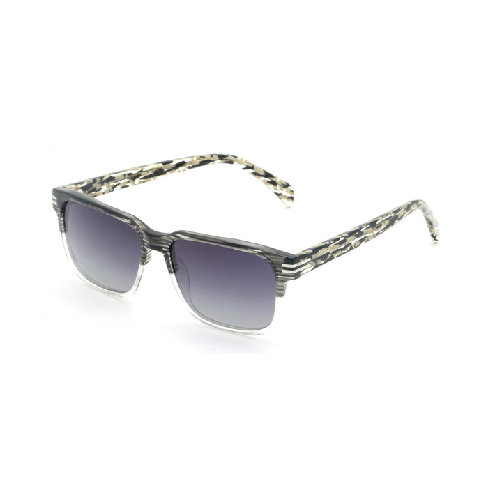 Dame moteriktig solbrille med transparent ramme og grønne glass Luvikno