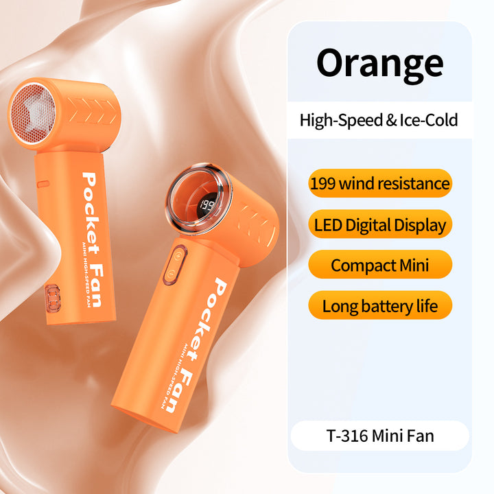 Unisex nan kompakt USB-Håndvifte med LED-skjerm og kraftig motor Luvikno