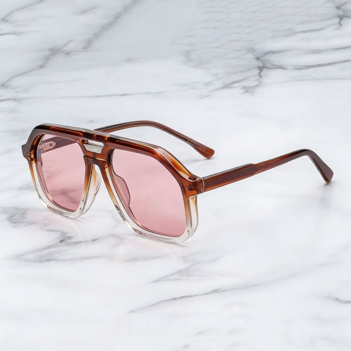 Damene moteriktig solbrille i unikt, geometrisk design Luvikno