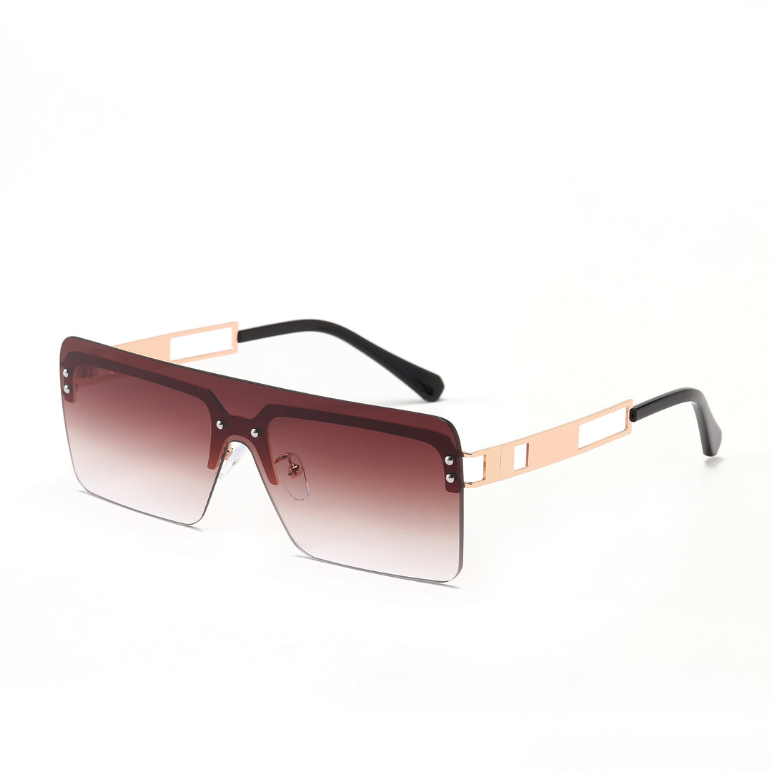 Dame oversized solbriller med moderne geometrisk design Luvikno