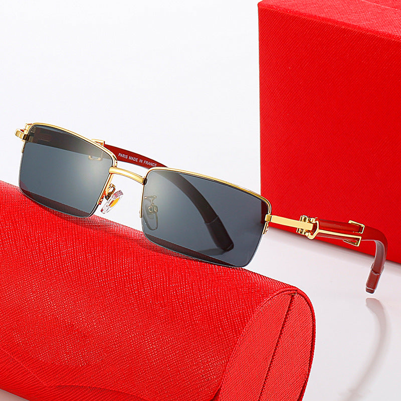Dame modische solbrille med elegant metallramme og høykvalitets glass Luvikno