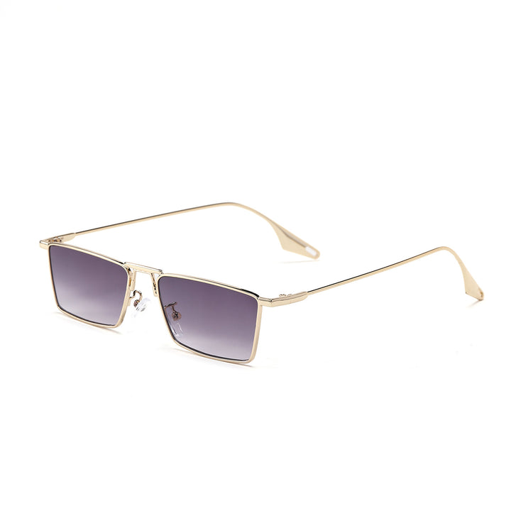 Dame elegant firkantet solbrille med smal metallramme og UV-beskyttelse Luvikno