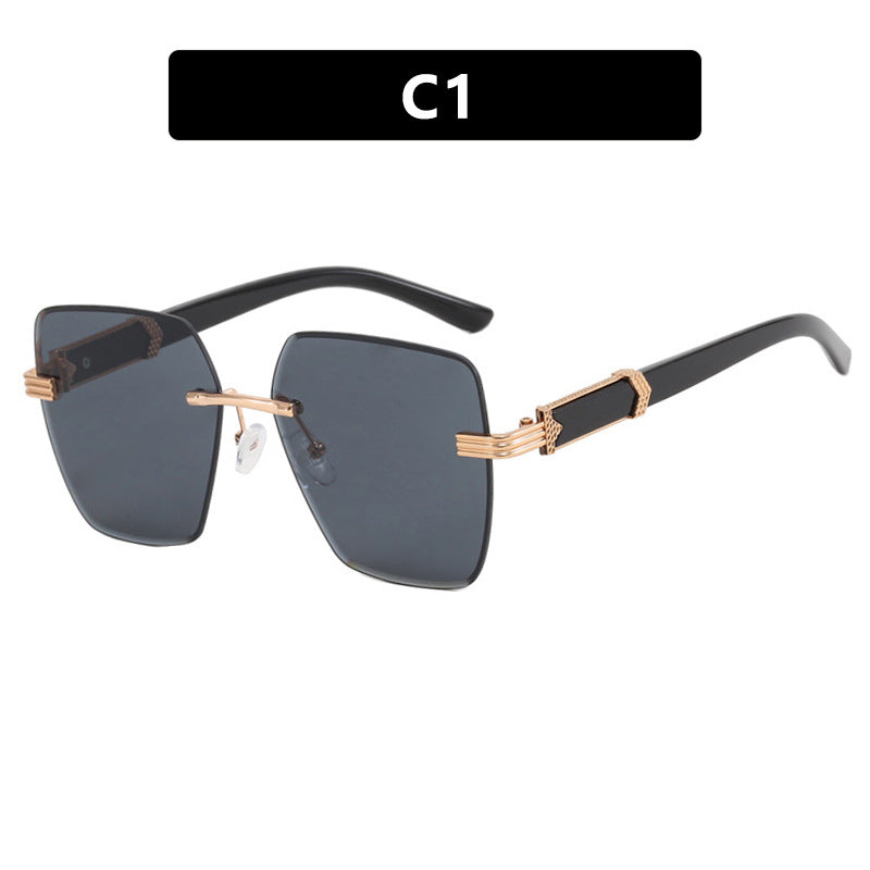 Dame moteriktig kvadratisk solbrille med glamorøse aksenter og UV-beskyttelse Luvikno