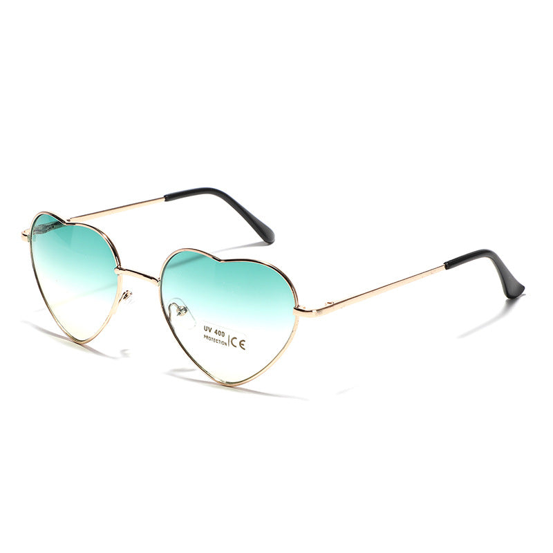 Dame hjerteformet solbrille med UV-beskyttelse og delikat ramme Luvikno