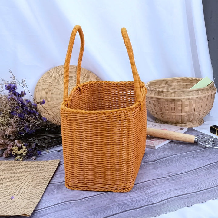 Dame tidløs Rattan handleveske Luvikno