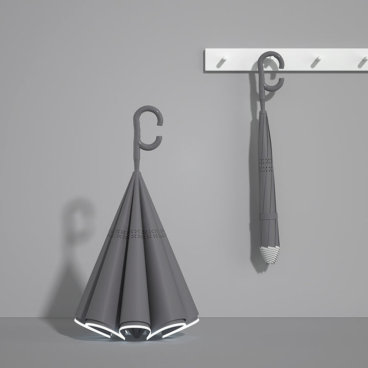 Damer innovativ mini sammenleggbart paraply med ergonomisk håndtak Luvikno